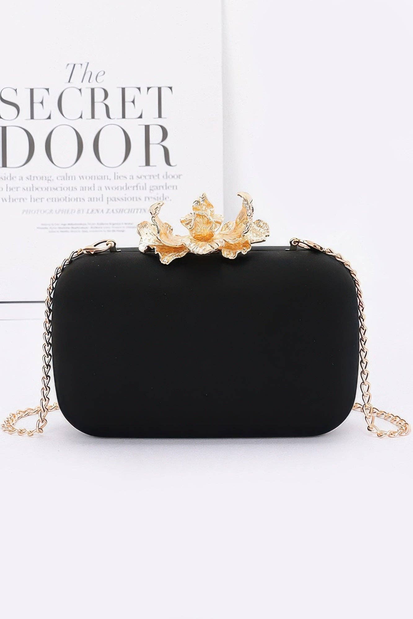 CC Wholesale Clothing - Wholesale Clutch Bag - Women's - Big Metal Flower Satin Case Bag1