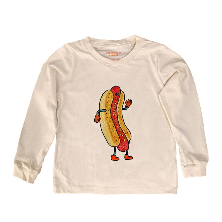 orangeheat - Wholesale Screen Printed T-Shirt - Kids - Hotdog - Kids Organic Tee/Long Sleeve1