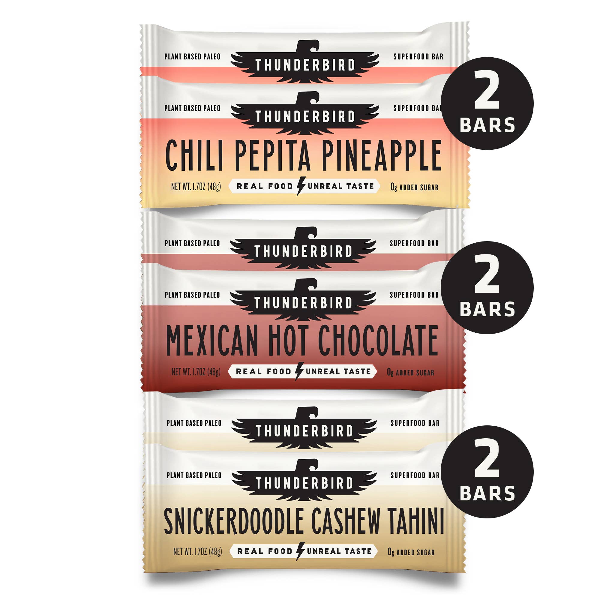 Thunderbird Real Food Bars - Vendita all'ingrosso Barrette - NUOVO! Confezione assortita Sweet Spicy Savory, confezione da 63