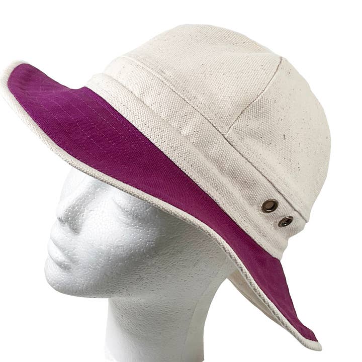 DCP Designs - Vente Bob – femme - Chapeau de soleil en toile de coton : The Sunwalker : Code HCB1