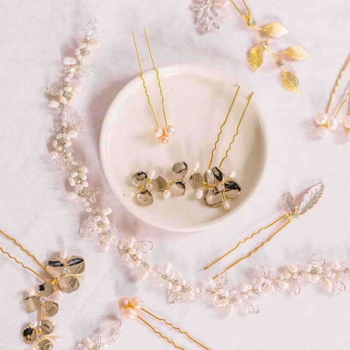 Miss Foxine Couture - Wholesale Hair Accessories Set - Women's - Nevah Floral Freshwater Pearl and Crystal Hairvine4