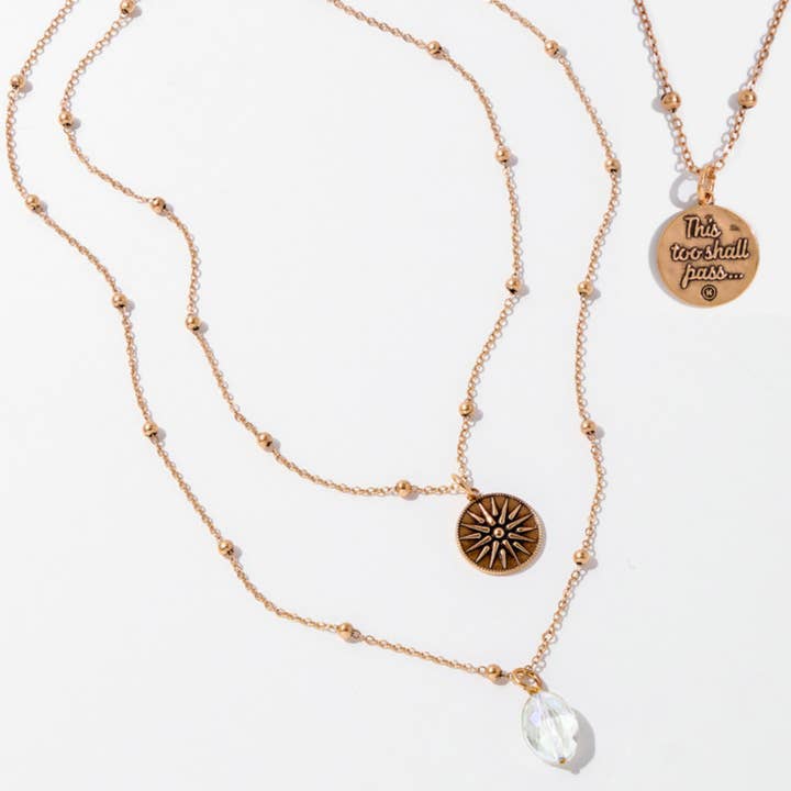 Katia Designs - Wholesale Pendant/Charm Necklace - "This Too Shall Pass" Star Dainty Necklace