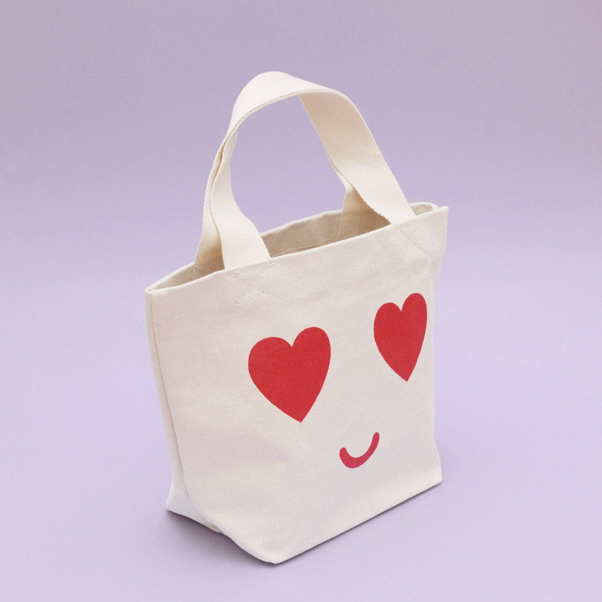 Alphabet Bags - Venta al por mayor Bolsa de asa - Niños - Bolsa pequeña de lienzo con carita de ojos en forma de corazón2