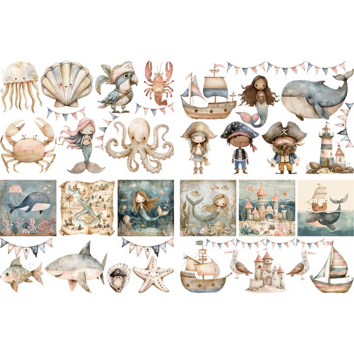 Ocean Rispapper, 8 x 11,5 tum (A4) för wholesale av Craft Kreatively