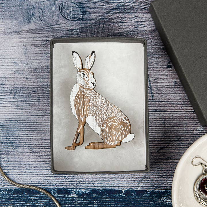 hare brooch - WILDER for wholesale by Perkins & Morley