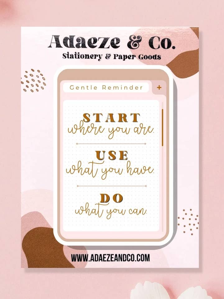 „Just Start“ Vinyl klistermærke for engroshandel hos Adaeze and Company LLC