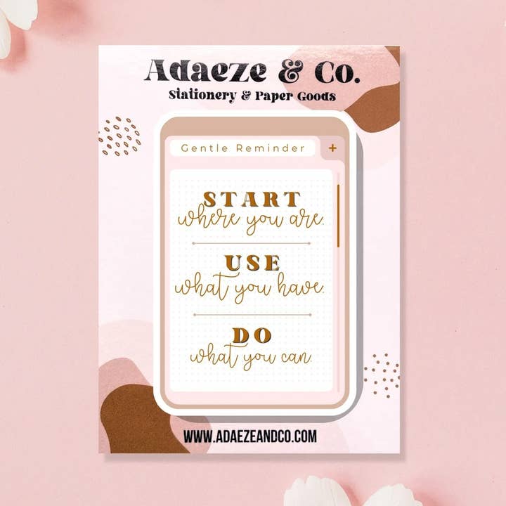 “Just Start” Vinyl Sticker for wholesale by Adaeze and Company LLC