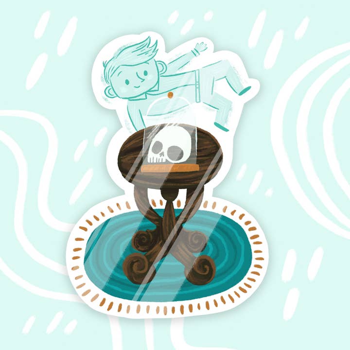 Lille Ghost Boy Glossy Vinyl Sticker for engroshandel hos Wonder & Wild