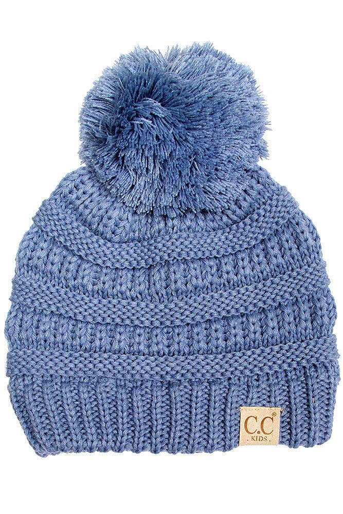 Hana - Wholesale Beanie - Kids - C.C Kids Solid Knit Pom Beanie3