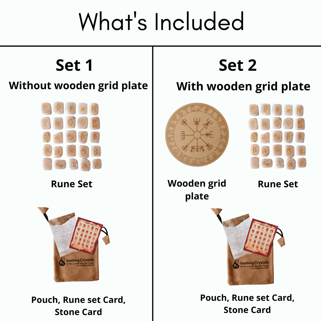 Soothing Crystals - Wholesale Spiritual Stone/Crystal - Futhark Rune Set | Moonstone | Rune Stones | Runic Crystals1