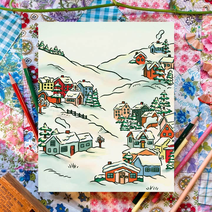 Everyday Antonia Mae - Wholesale Art Print - Winter Village | 8x10 Print