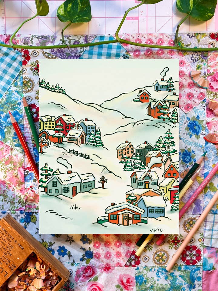 Winter Village | 8x10 Print for wholesale by Everyday Antonia Mae