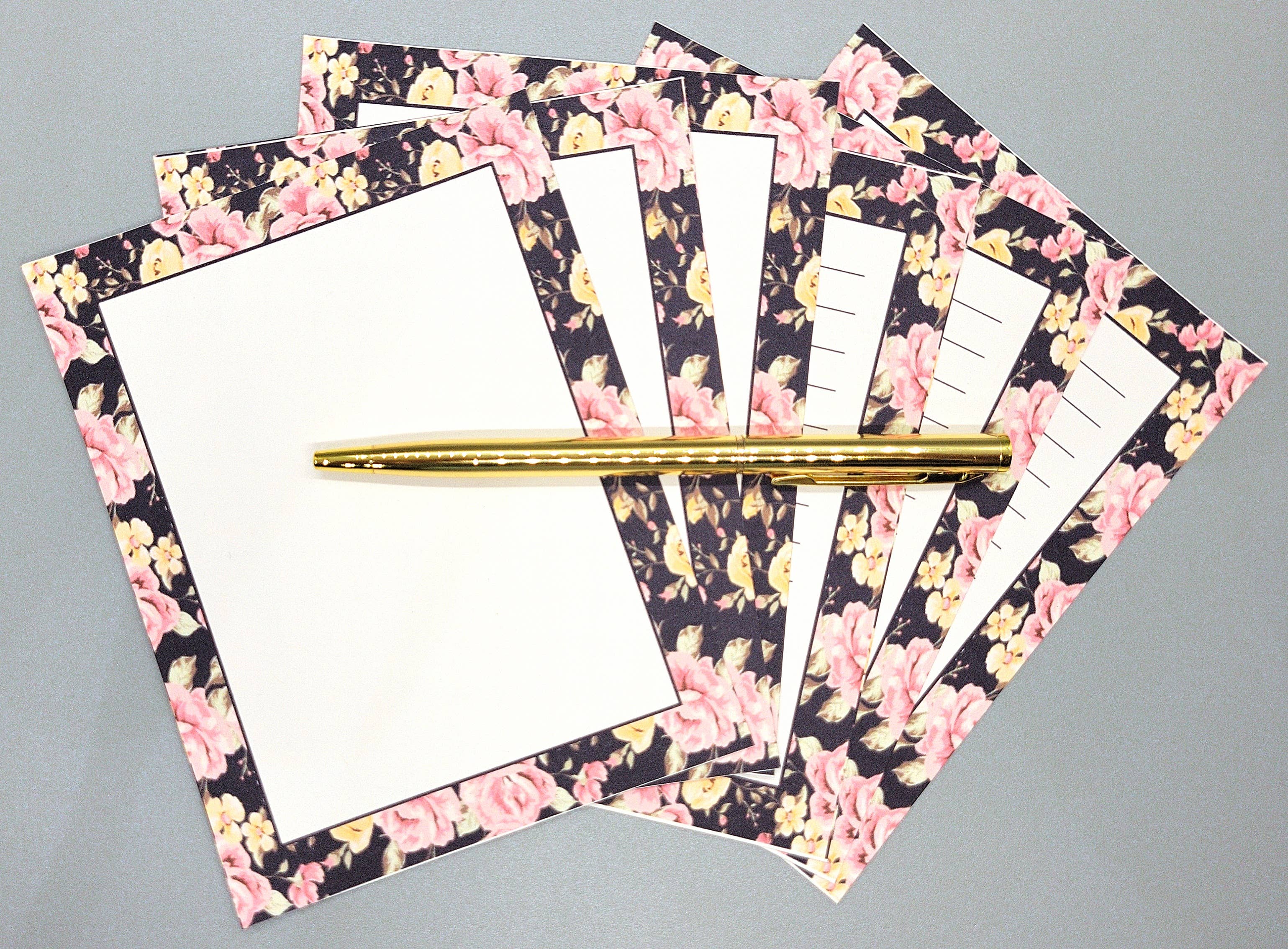 Chic Brico - Wholesale Stationery/Notecard Set - 42-Pc Stationery Gift Box Set w/Desk Organizer, Yellow Roses2