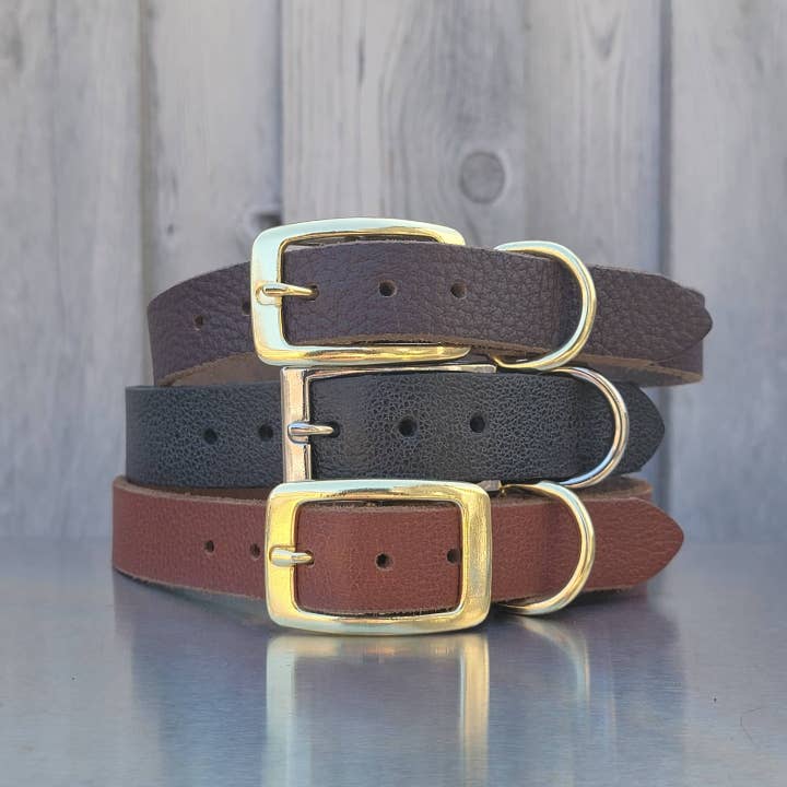 NAB LEATHER - Wholesale Pet Collar - Dog - Rover - Classic Cognac Full-Grain Leather Dog Collar6