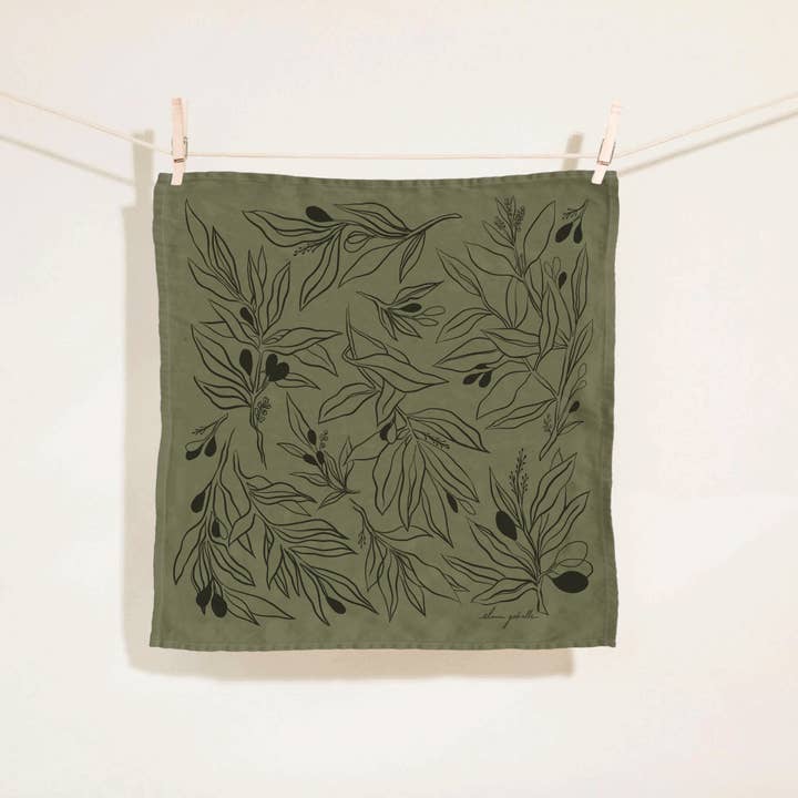 Elana Gabrielle - Wholesale Dinner & Cloth Napkin - Olive Linen Napkins - Set of 2