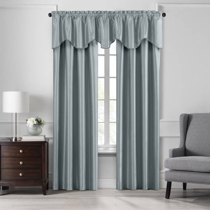 Threadmade Home - Wholesale Curtain - Colette Faux Silk Blackout Window Curtain & Scallop Valance23