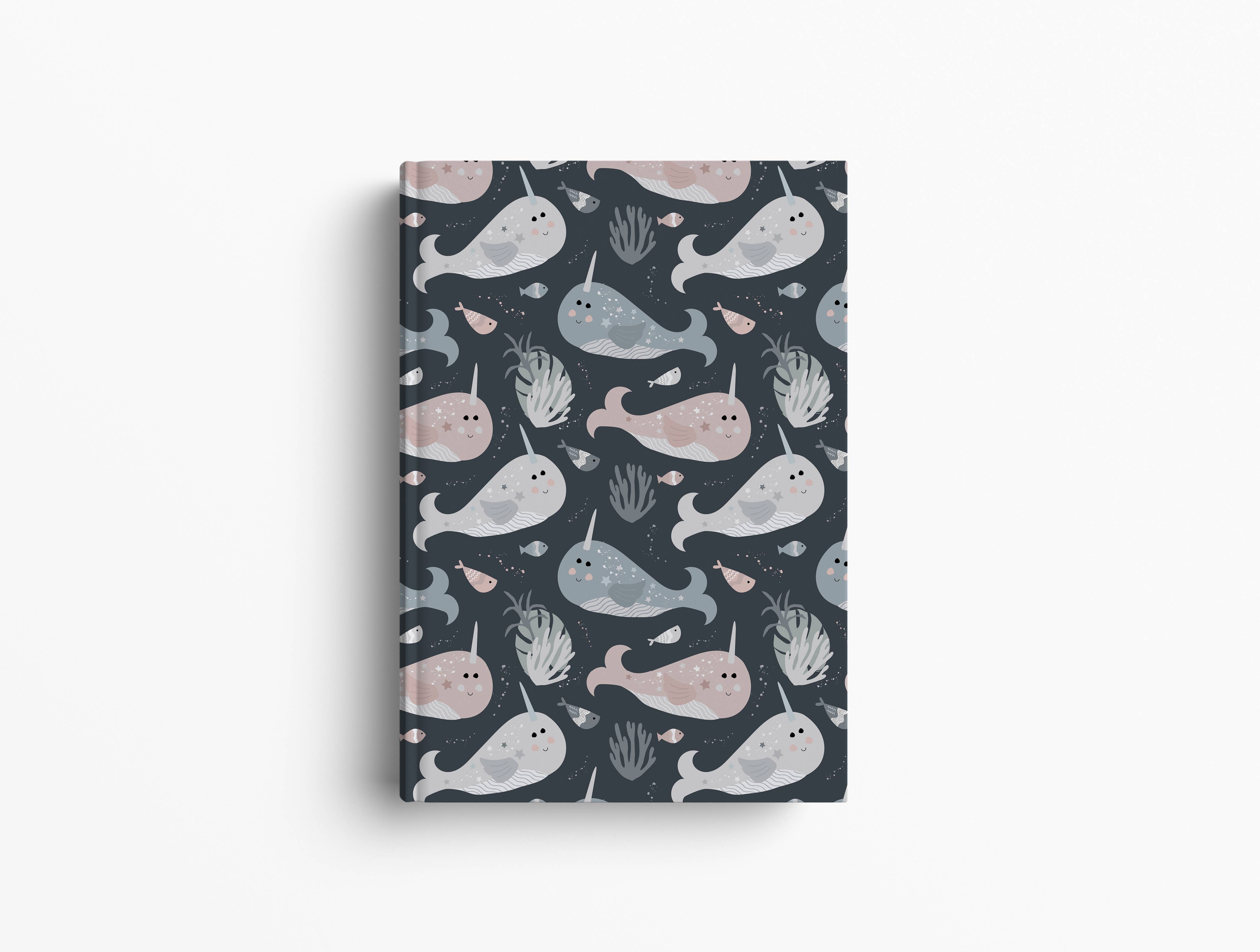 The Really Cute Stuff Company – wholesale Notebook – Narwhal Hardback Lined Notebook  - A4 or A5  3