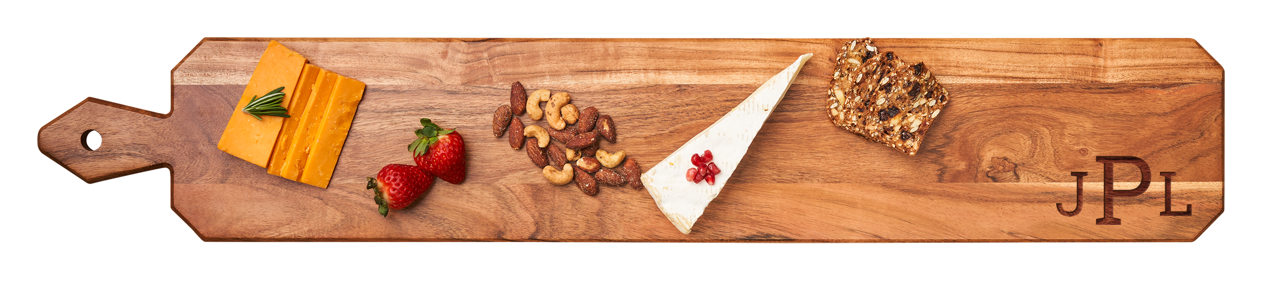 Sophistiplate - Wholesale Cheese Board - Acacia Heirloom Board w/ Handle Skinny | 34 X 6"3