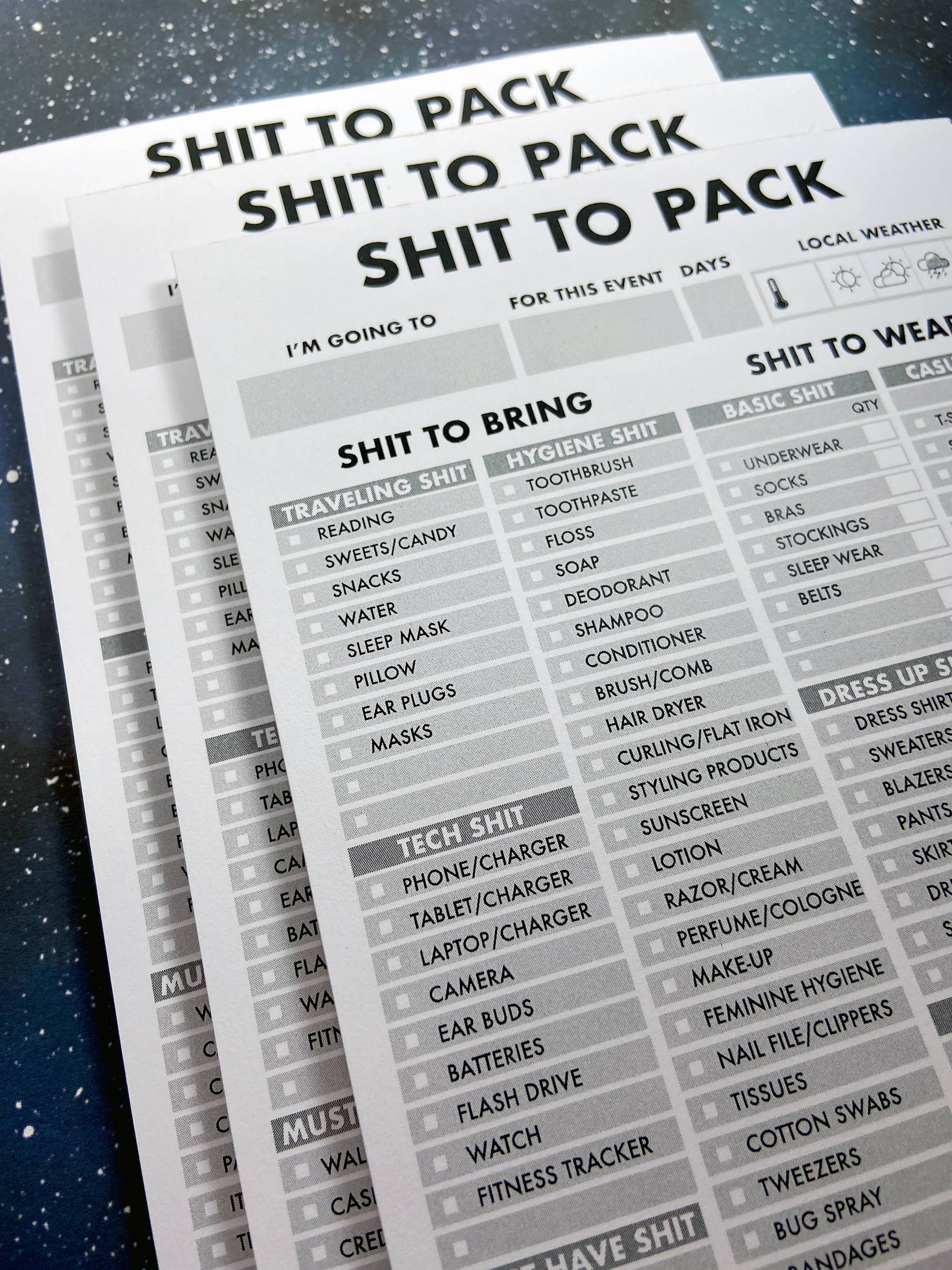 The Red Swan Shop - Wholesale Notepad - Stationery - Shit List - Pack List4