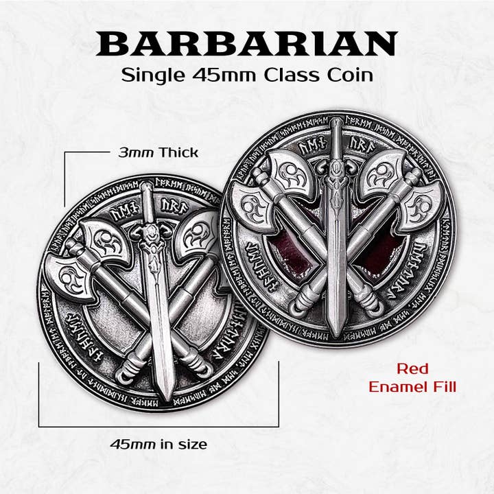 Norse Foundry - Wholesale Keepsake Coin/Token - Barbarian - Single 45mm Class Coins