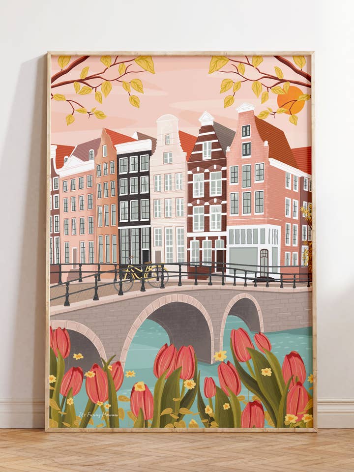 Amsterdam Art Print for wholesale by Illustrations Its Funny Howww Inc
