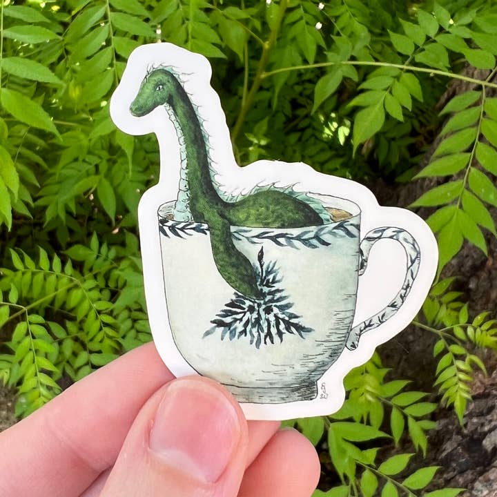 Lizzy Gass – wholesale Sticker – Loch Ness Monster in a Teacup Sticker