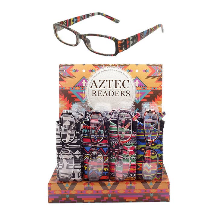 Reading Glasses Aztec Readers Color Print Counter Display for wholesale by Shark Eyes, Inc