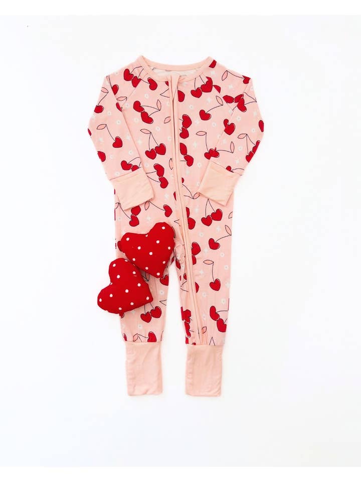 Lucky Panda Kids - Vendita all'ingrosso Tutina - Neonati - Tutina con zip per abbigliamento per bambini in bambù | Cherry Heart