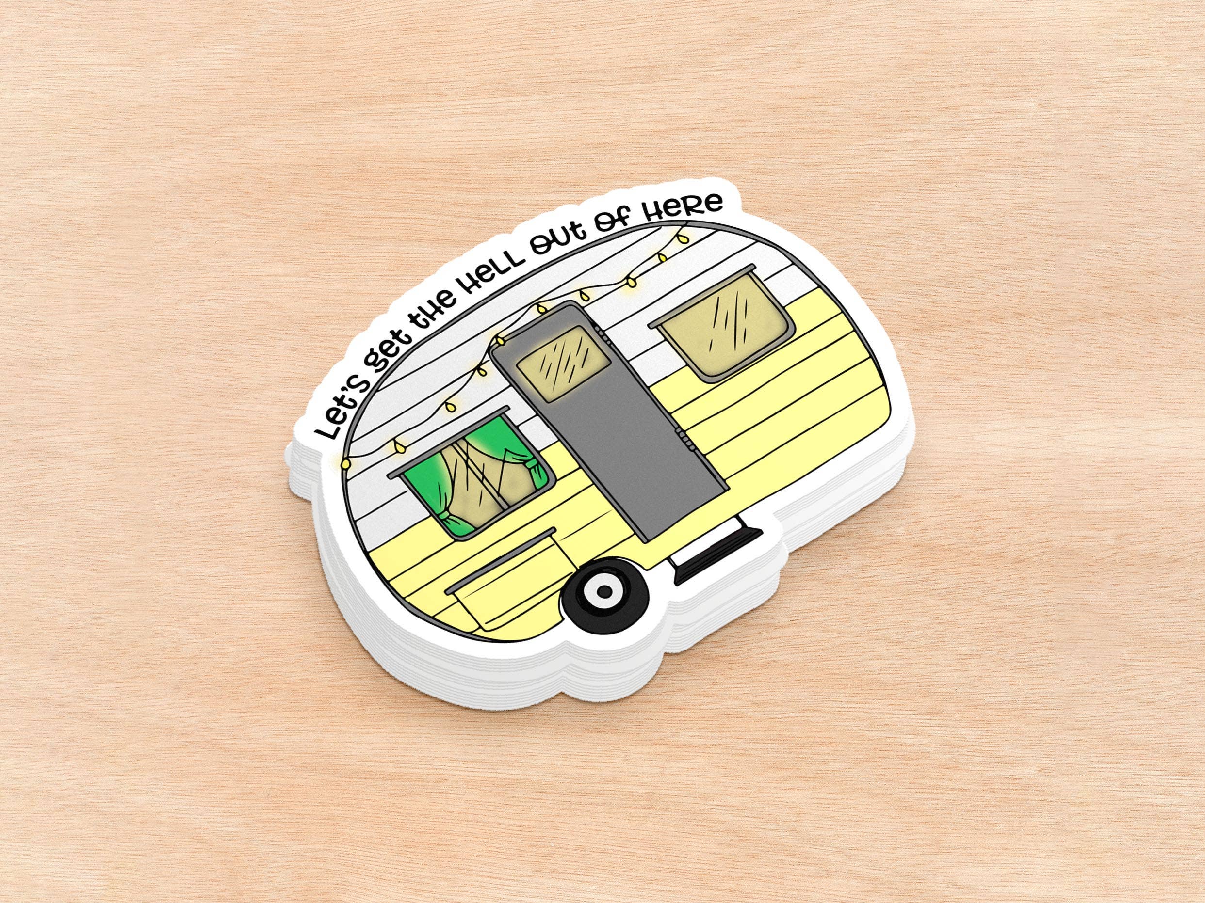 Greetings from Bergen Place - Wholesale Sticker - Let's Get the Hell Out of Here Sticker2