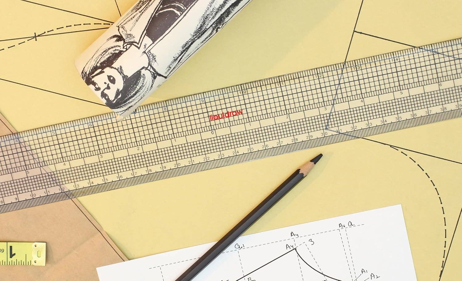 Liquidraw - Wholesale Craft Tool - Liquidraw Pattern Maker & Grading Ruler Set For Pattern Marking | Multipurpose Imperial & Metric Tool for Cutting | Quilting Sewing Ruler For Dressmaking | Ideal for Sewing & Fashion Design3