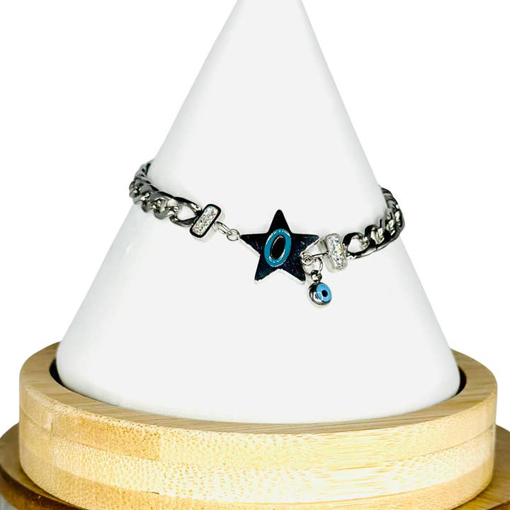 Stainless Steel Star Evileye Bracelet for wholesale by Loli