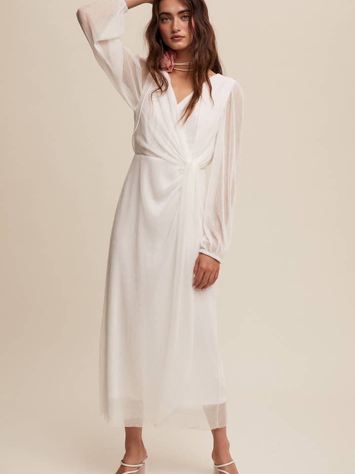 Shimmer Plisserad Omlott Midiklänning LD1322 för wholesale av Listicle