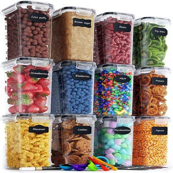 Cereal Containers Storage Set of 8 (101.4oz) - Premium Airtight