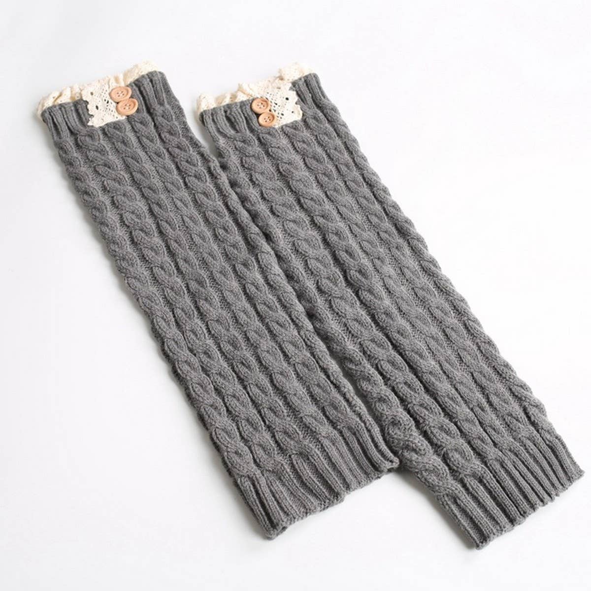 ACCITY - Wholesale Socks - Women's - WARM BOOT COVERS WINTER LACE TWIST BUTTON SOCKS_CWMS07585