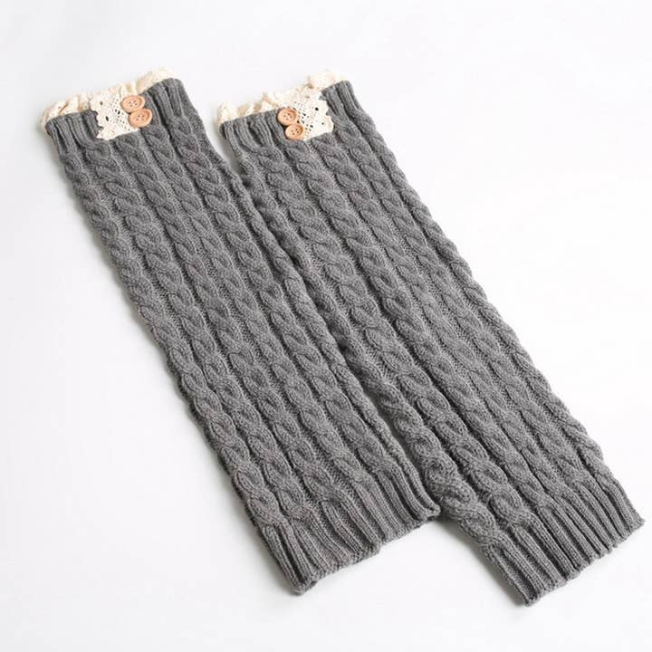 ACCITY - Wholesale Socks - Women's - WARM BOOT COVERS WINTER LACE TWIST BUTTON SOCKS_CWMS07585