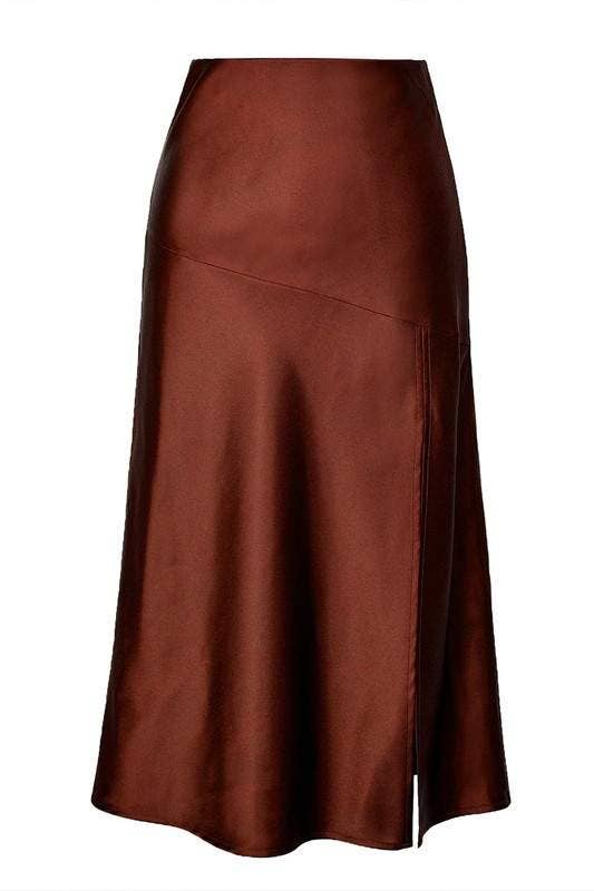 Queen Fashion - Vendita all'ingrosso Gonna - Donna - gonna midi con spacco in raso1