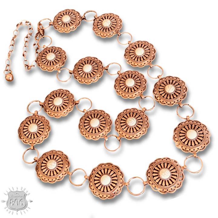 Pink Panache Brands - Wholesale Belt - Women's - Western round stone concho belt