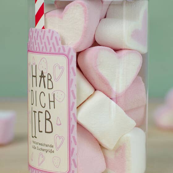Der Zuckerbäcker - Vente Guimauve - Boîte cadeau Sweet Box I Love Marshmallow Hearts3
