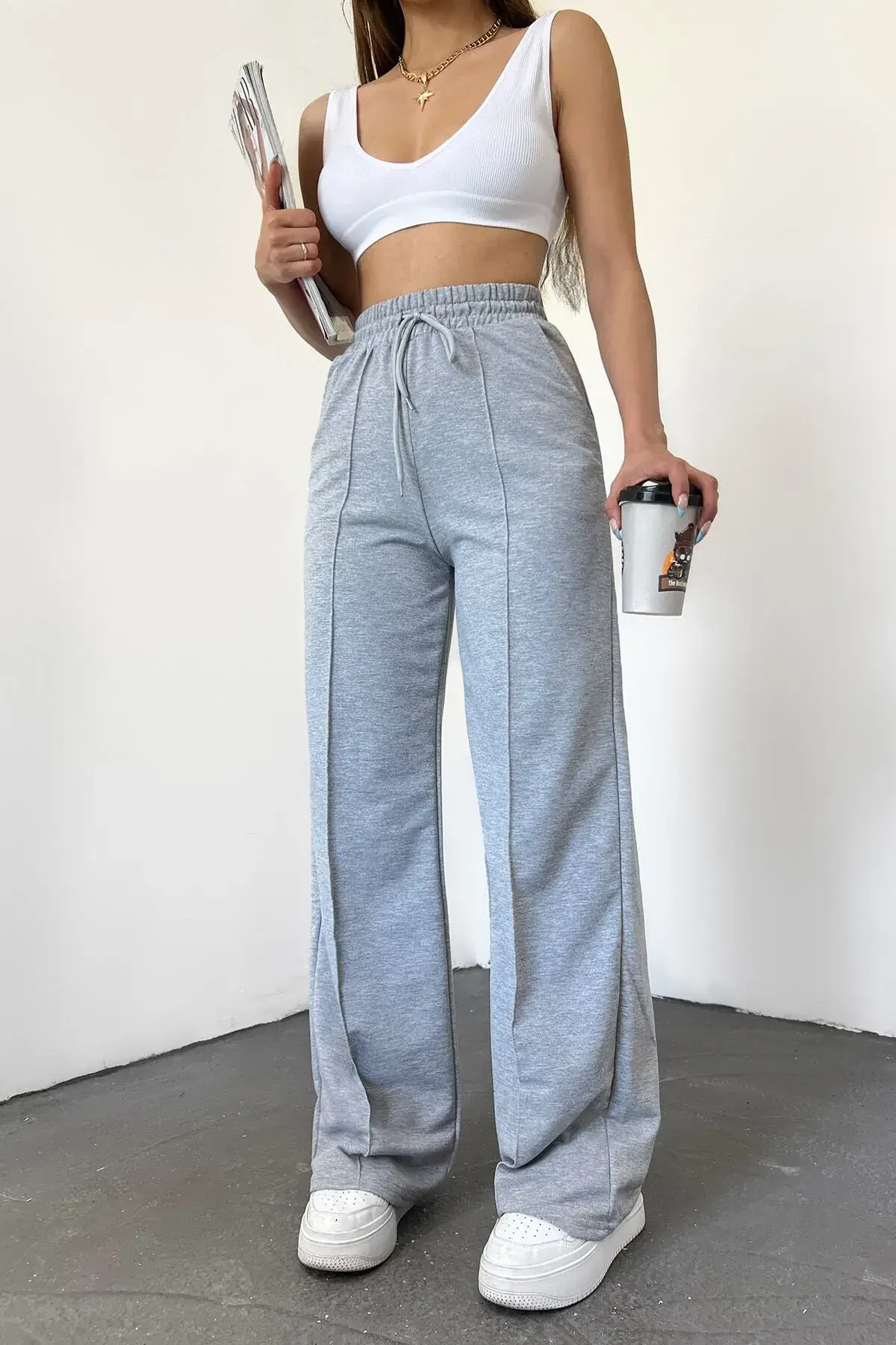 Meyran – wholesale Lounge Sweatpants/jogging bottoms – Women's – High-Waisted Wide-Leg Sweatpants – Ultimate Comfort & Style3