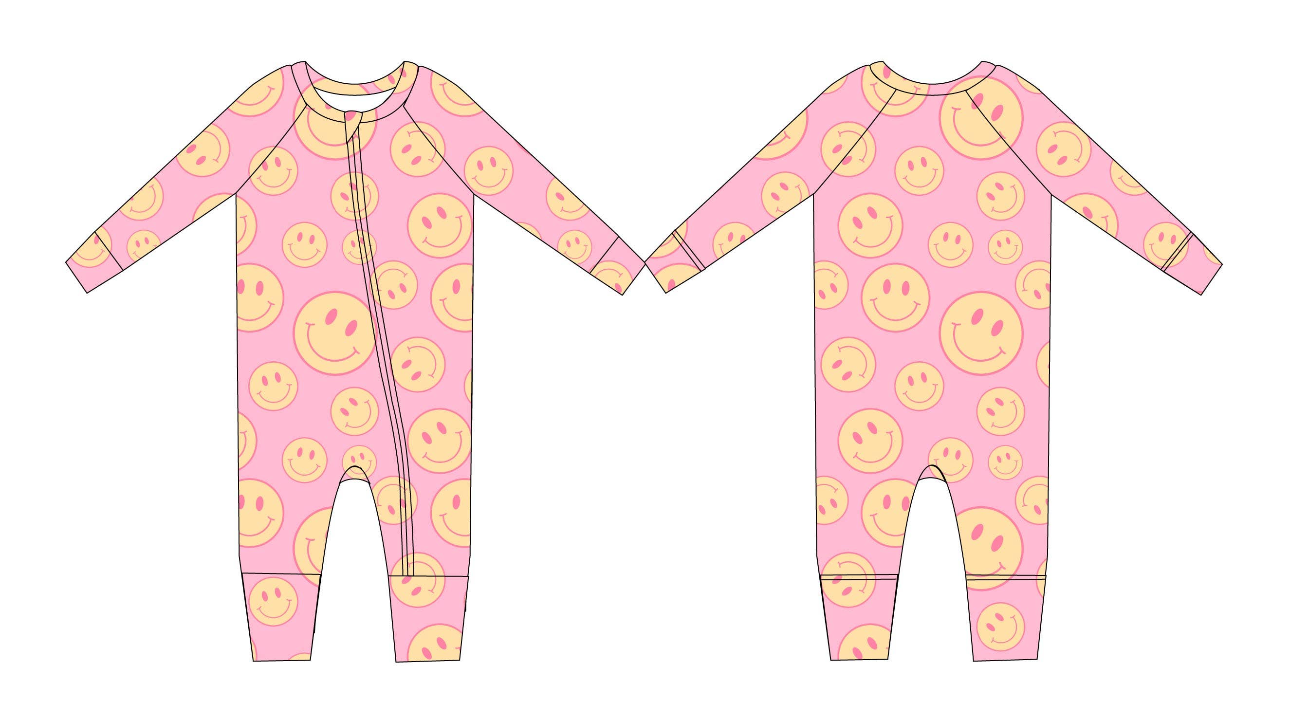 Jensens Jammies - Wholesale Sleepsuit - Baby - Pink Lemonade Zippy2