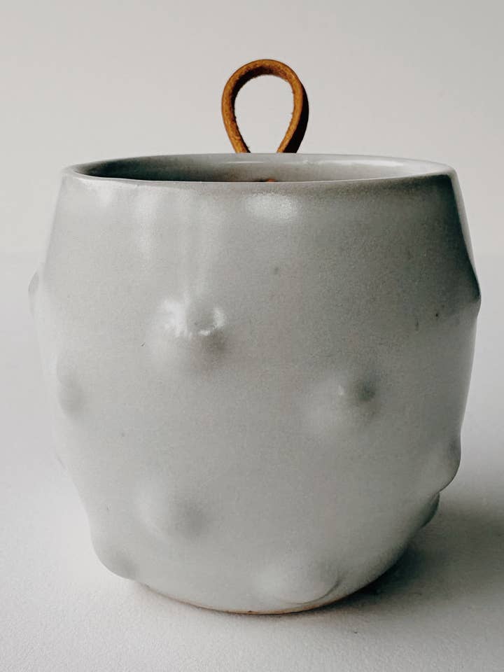 Hanging Cup- White, bubble for wholesale by Coastline Ceramics
