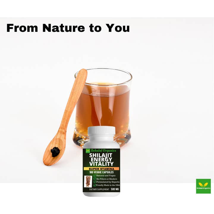 Behalal Organics - Vente Supplément oral/vitamine - Complément de Shilajit 500 mg, 100 gélules rapides5