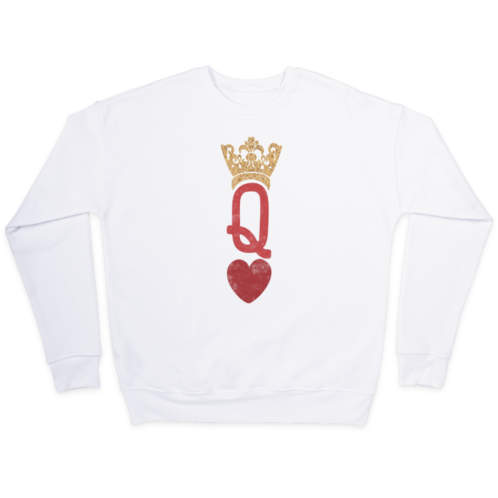 White Queen of Hearts Sweatshirt for wholesale on Faire1