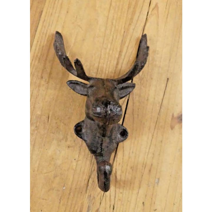 Midwest Craft House - Wholesale Wall Hook - Cast Iron Rustic Elk/ Deer/moose Head Hook