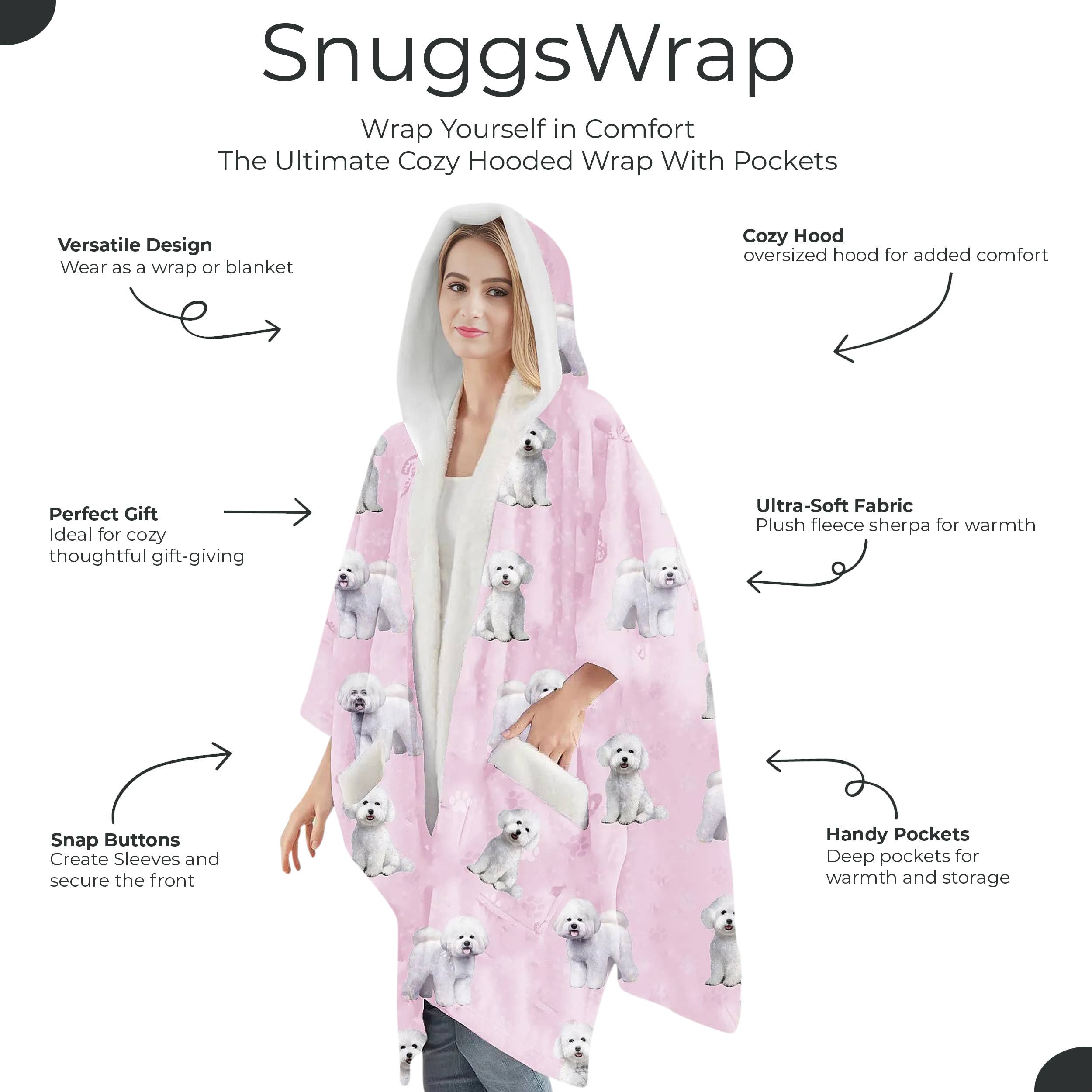 E&S Pets – wholesale Hoodie - Unisex – Bichon Frise Mysiga Omslag med Huvtröja – Ultra Mjuk Sherpa Fleece Omslag för Djurälskare4