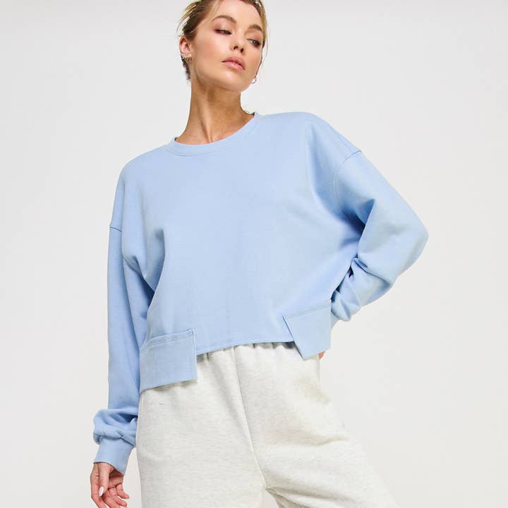 BABY BLUE CAMDEN SWEATSHIRT-FZ0011 for wholesale on Faire4