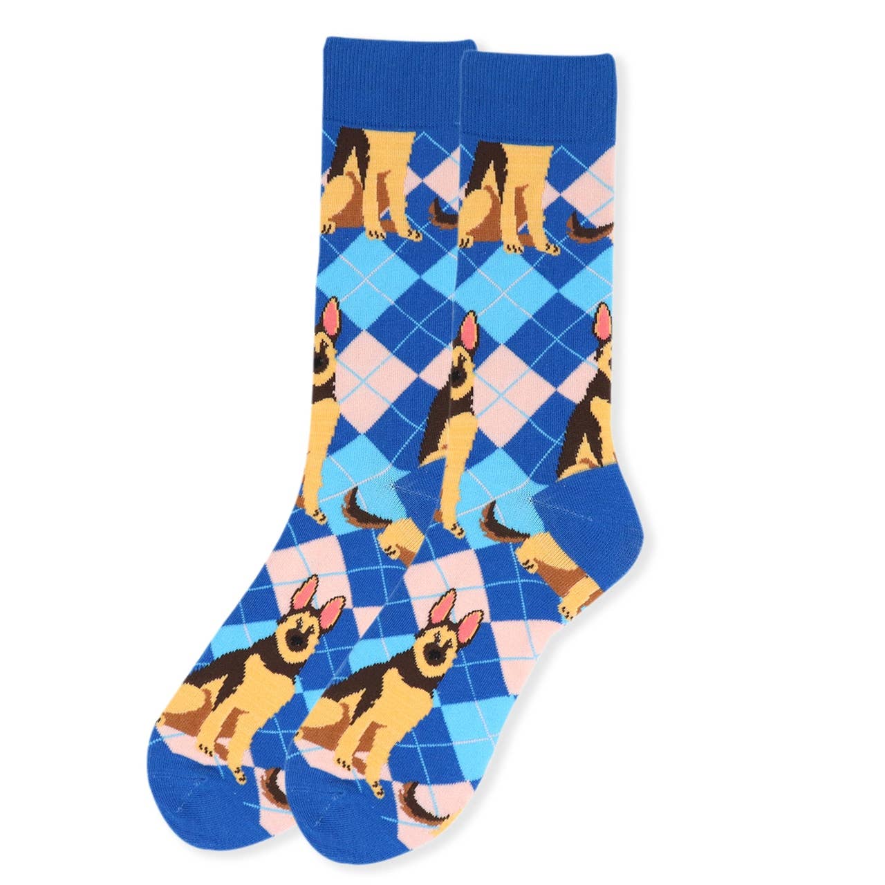 Selini New York - Wholesale Socks - Men's - German Shepherd Argyle Socks for Men1