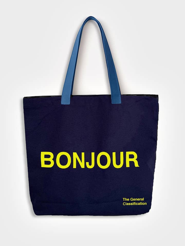 Bonjour Tote Bag Marineblauw & Geel voor wholesale door The General Classification