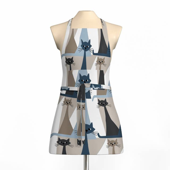 Kitty Blauw Schort Met Zak voor wholesale door Arvidssons Textil