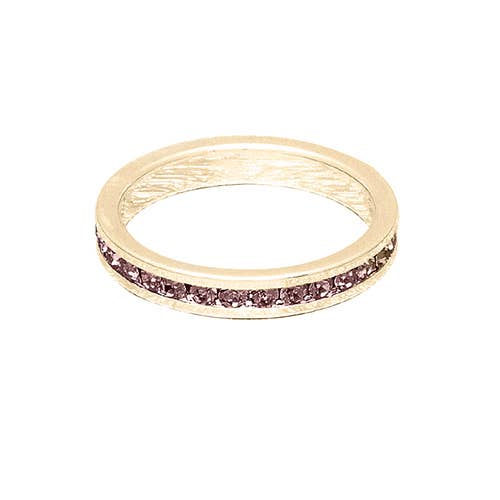 Maya J - Vente Anneau/bague à empiler - Bague Empilable en Plaqué Or 14K avec Pierre de Naissance - Simple / Recharge1